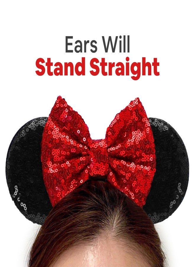 SAMARKAND Shiny Sequin Minnie Bow Headbands - Elastic, Adjustable, and Headache-Free - Glitter Mouse Ears for Girls and Women (Classic) - Image 4